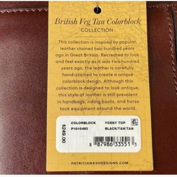 PATRICIA NASH Leather Yoeky Top Handle Colorblock Bag Crossbody - Picture 5 of 7